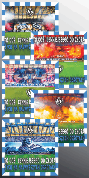 Wlepki Lech Poznań pakiet 50 szt. (5 wzorów)
