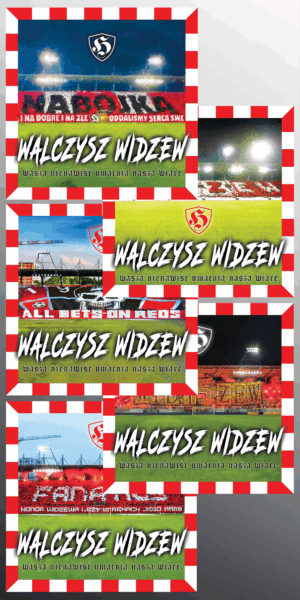 Wlepki Widzew Łódź pakiet 50 szt. (5 wzorów)
